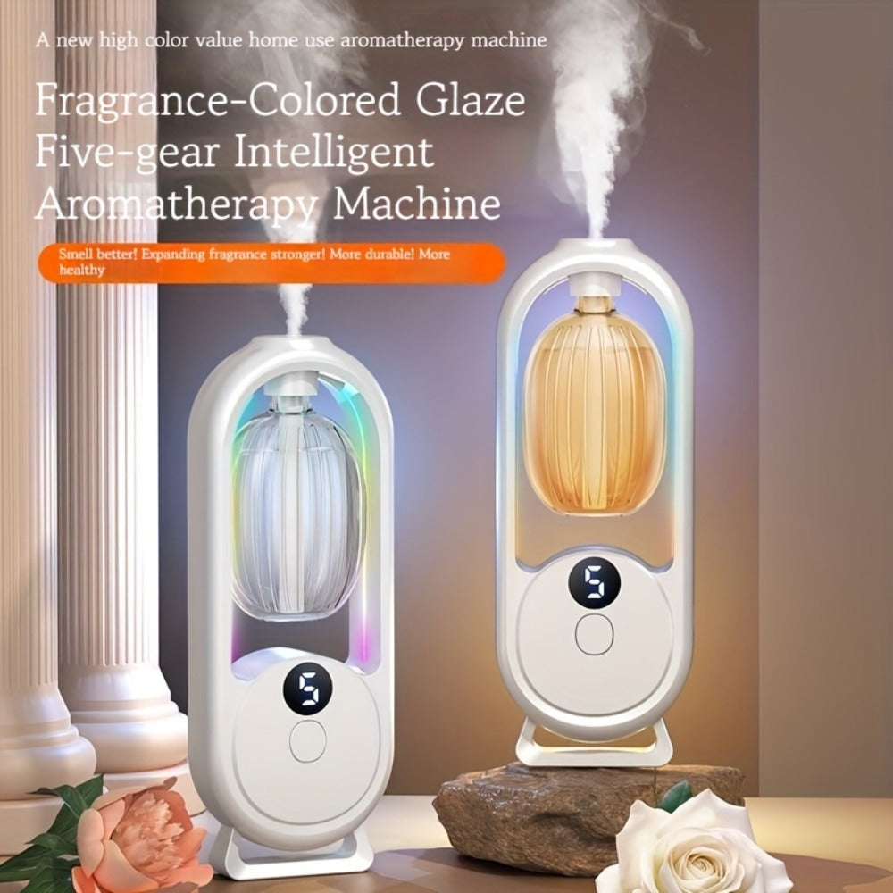 Aromatherapy Diffuser with Essential Oils Included, 4.06oz Cute Portable Aroma Diffuser with LED Light for Office