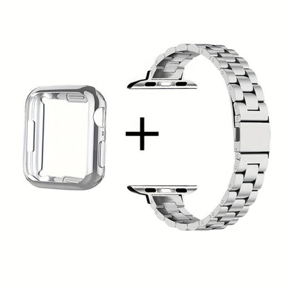 Slim Waist Apple Watch Steel Band & Half Shell Case 3-Piece Set for an Everyday Personal Care Routine