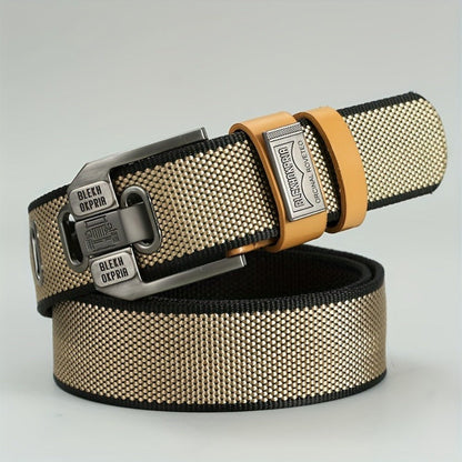 Fashion Belt - No-Hole Sliding Buckle Unisex Alloy Square Buckle Ratchet Adjustable - main product view