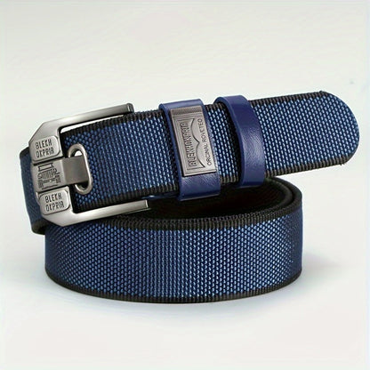 Fashion Belt - No-Hole Sliding Buckle Unisex Alloy Square Buckle Ratchet Adjustable - product detail view 9