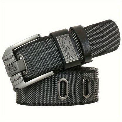 Fashion Belt - No-Hole Sliding Buckle Unisex Alloy Square Buckle Ratchet Adjustable - product detail view 11