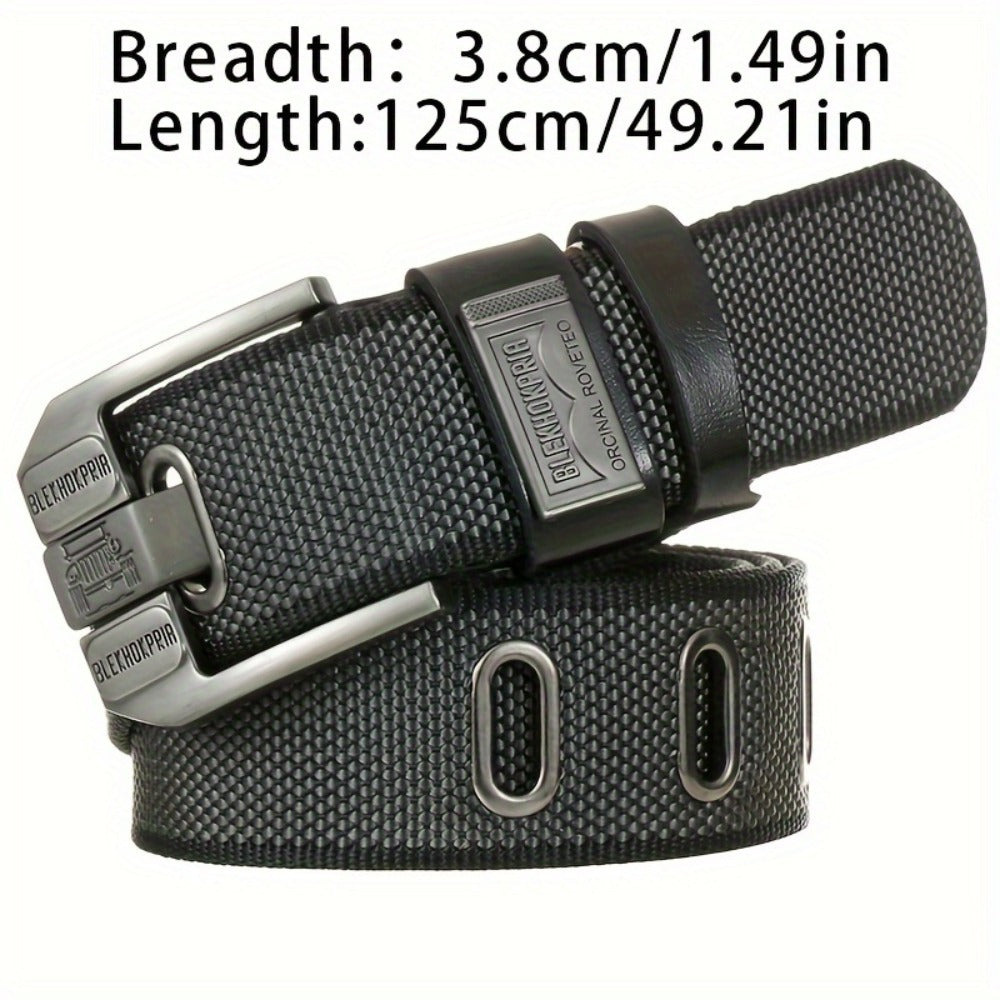 Fashion Belt - No-Hole Sliding Buckle Unisex Alloy Square Buckle Ratchet Adjustable - product detail view 14