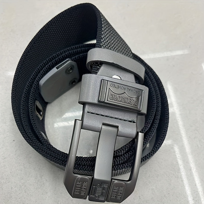 Fashion Belt - No-Hole Sliding Buckle Unisex Alloy Square Buckle Ratchet Adjustable - product detail view 20