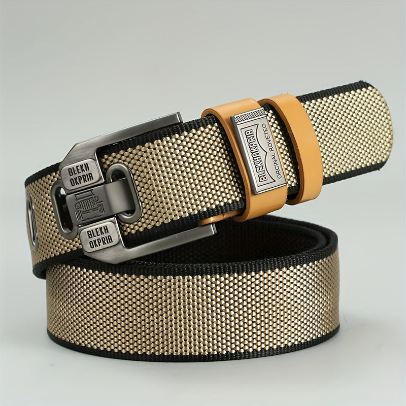Fashion Belt - No-Hole Sliding Buckle Unisex Alloy Square Buckle Ratchet Adjustable - product detail view 21