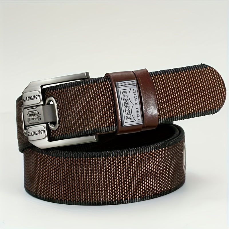 Fashion Belt - No-Hole Sliding Buckle Unisex Alloy Square Buckle Ratchet Adjustable - product detail view 22