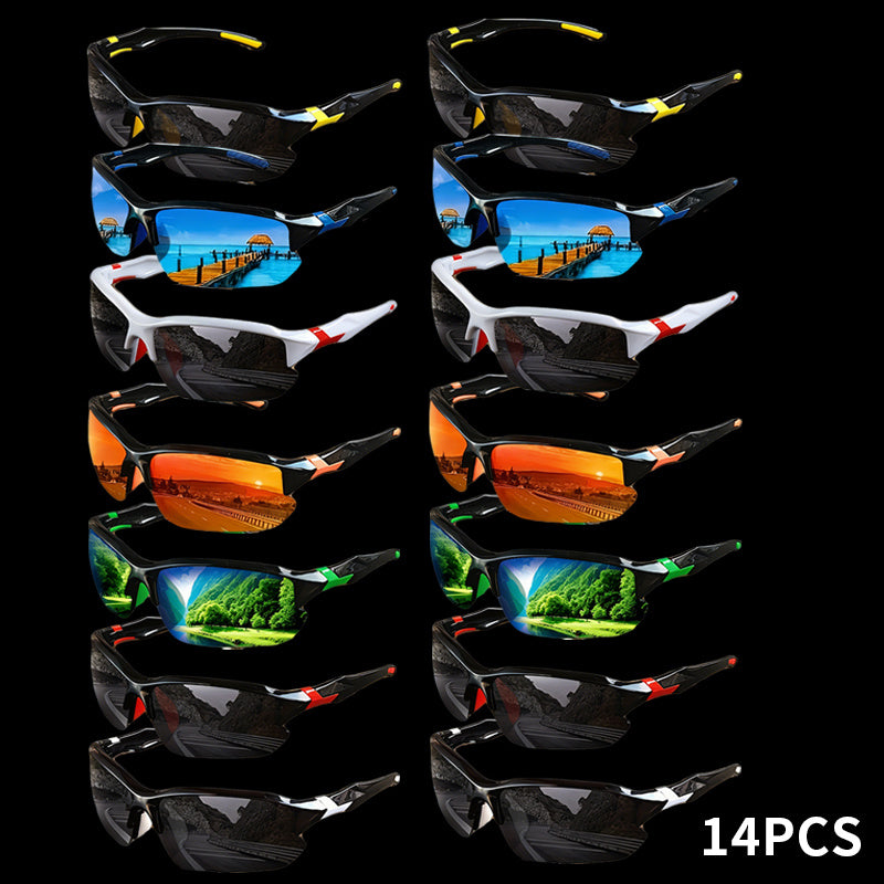 Fashion Glasses - Square Bulk 14 Pack for Men Vintage Retro Plastic Frame Clear Lens Eyewear - product detail view 12