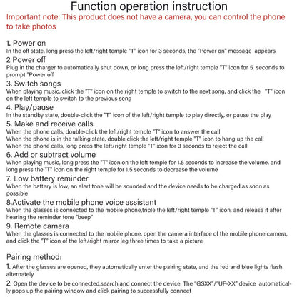 Fashion Sunglasses - Bluetooth Glasses Smart Audio Photochromic Lenses Anti Blue Light - product detail view 17