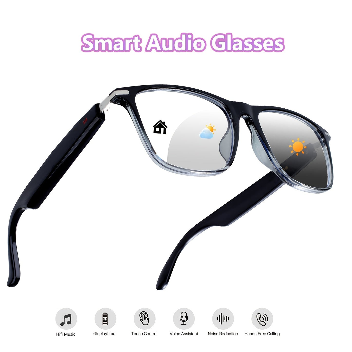 Fashion Sunglasses - Bluetooth Glasses Smart Audio Photochromic Lenses Anti Blue Light - product detail view 19