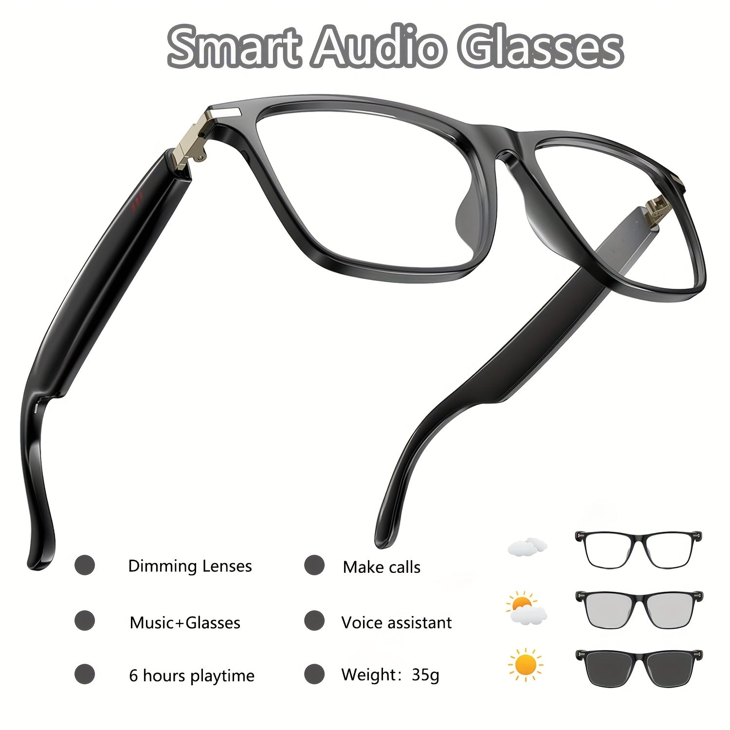 Fashion Sunglasses - Bluetooth Glasses Smart Audio Photochromic Lenses Anti Blue Light - product detail view 23