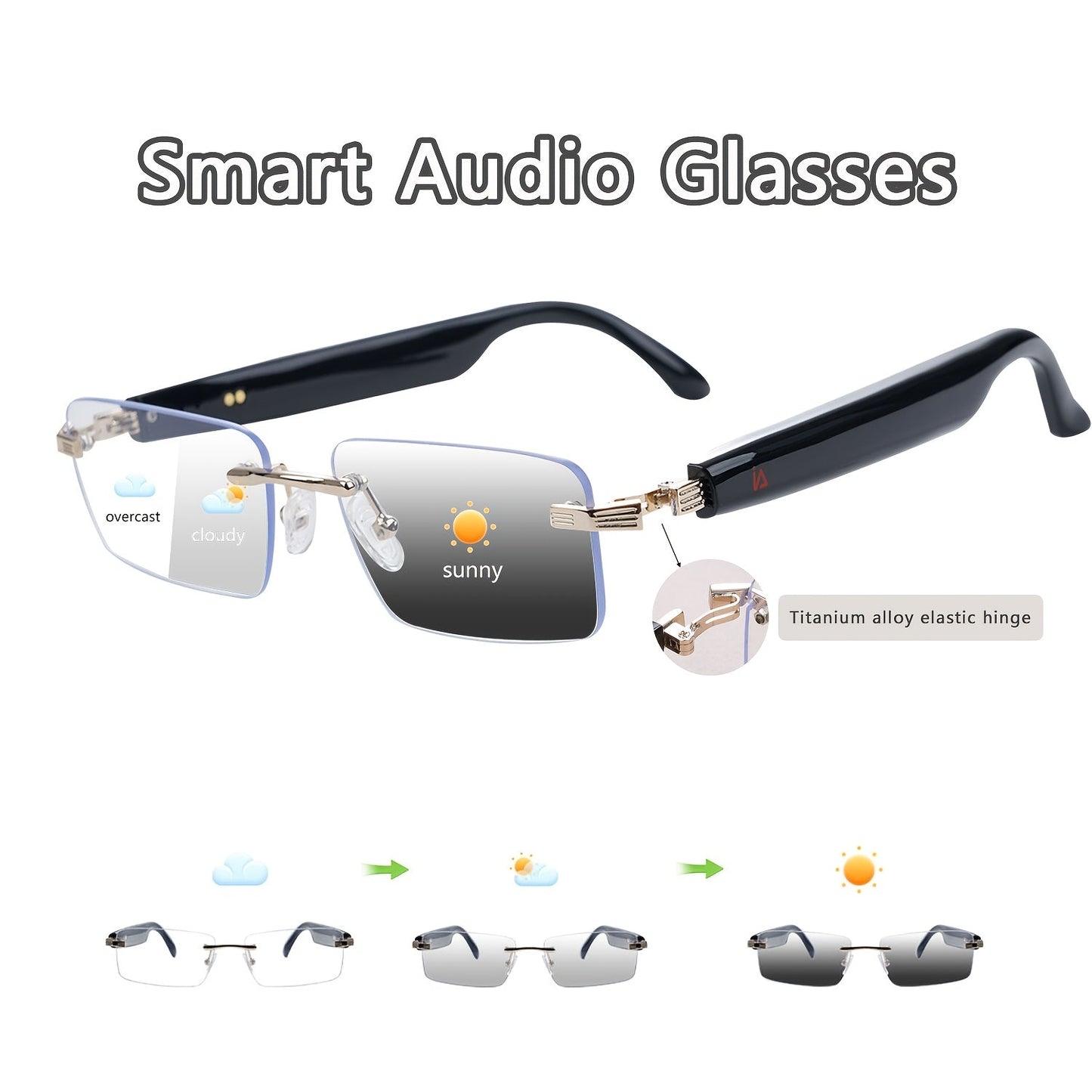 Fashion Sunglasses - Bluetooth Glasses Smart Audio Photochromic Lenses Anti Blue Light - product detail view 24