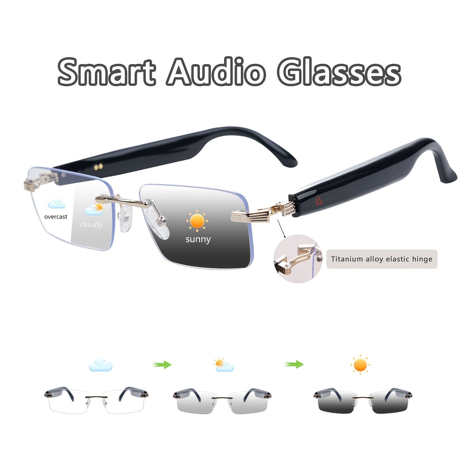 Fashion Sunglasses - Bluetooth Glasses Smart Audio Photochromic Lenses Anti Blue Light - product detail view 24