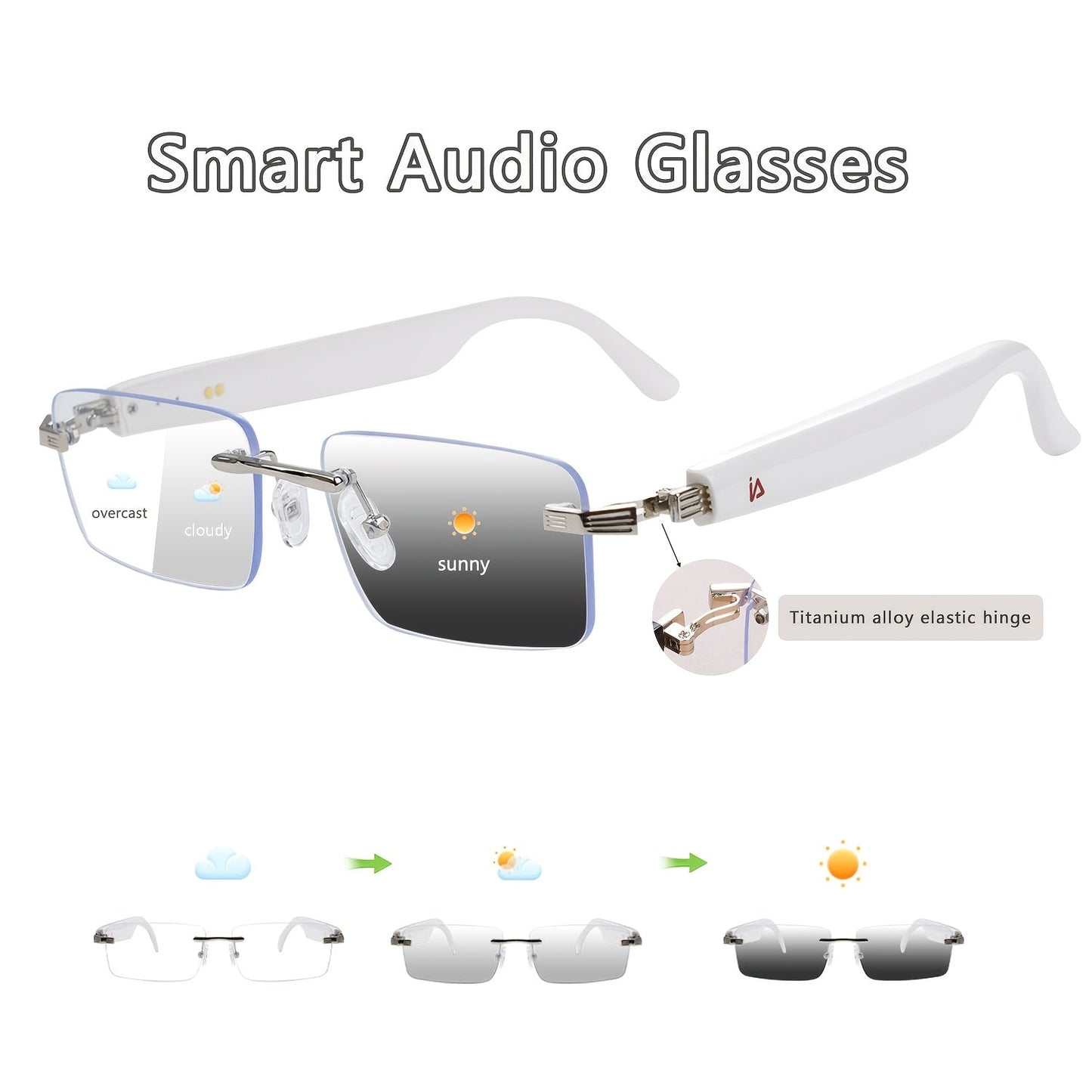 Fashion Sunglasses - Bluetooth Glasses Smart Audio Photochromic Lenses Anti Blue Light - product detail view 25