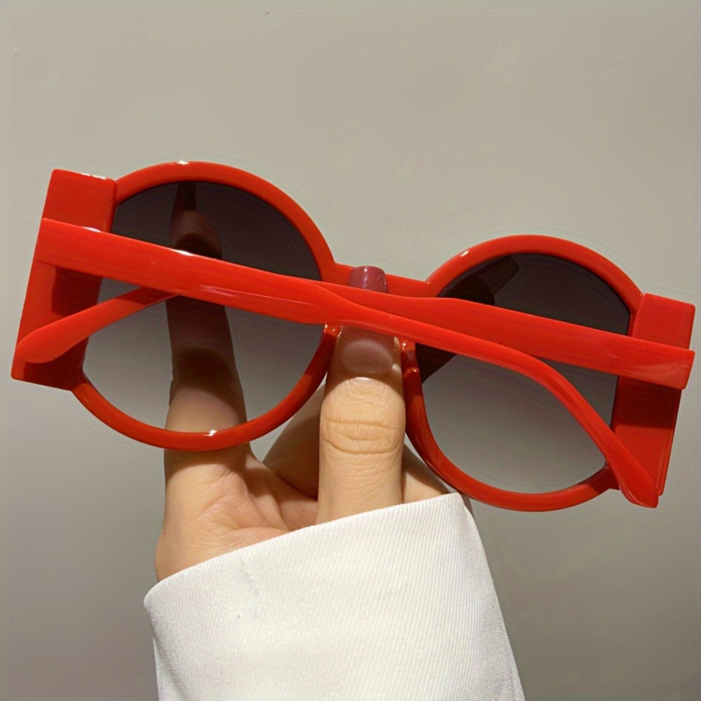 Fashion Sunglasses - Color Block Round Unisex Retro Minimalist Glasses for Beach Vacation - product detail view 18