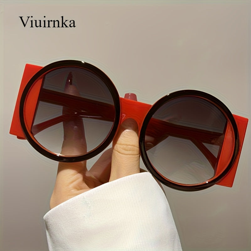 Fashion Sunglasses - Color Block Round Unisex Retro Minimalist Glasses for Beach Vacation - product detail view 33