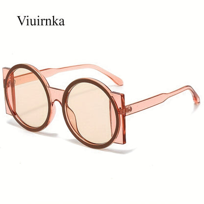 Fashion Sunglasses - Color Block Round Unisex Retro Minimalist Glasses for Beach Vacation - product detail view 34