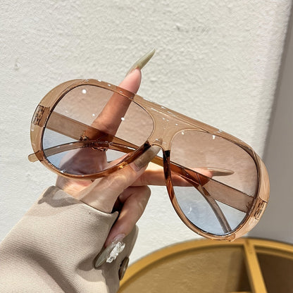 Fashion Sunglasses - Decorative Glasses Set of 3 Pairs Oversized PC Frame Eyewear Tea - product detail view 3