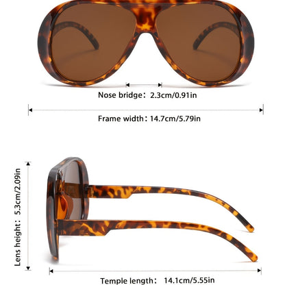 Fashion Sunglasses - Decorative Glasses Set of 3 Pairs Oversized PC Frame Eyewear Tea - product detail view 5