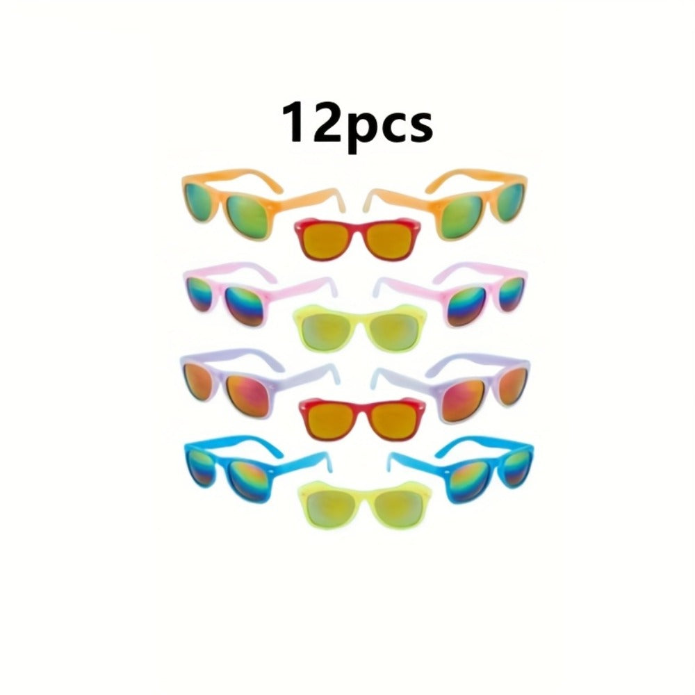 Fashion Sunglasses - Kids 12 Pack Bulk UV Protection Boys Girls Unisex Children Shades Colorful - product detail view 3