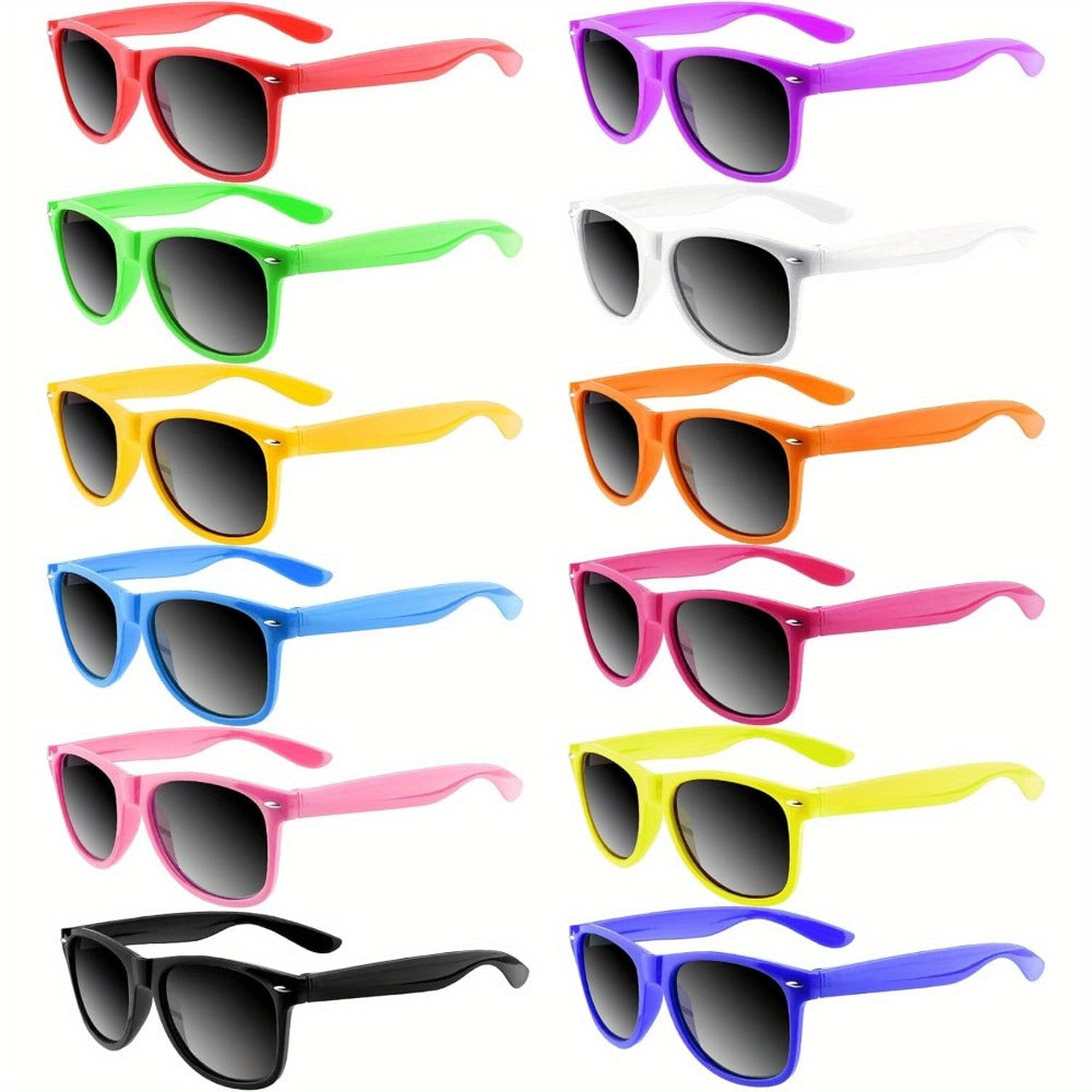 Fashion Sunglasses - Neon 12 Pack Bulk UV400 Polarized Favors - Colorful Shades for Beach Pool - product detail view 5