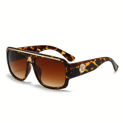 Fashion Sunglasses - Oversized Square Glasses Cyberpunk Extra Large 139mm+ Frame with Gold - product detail view 6