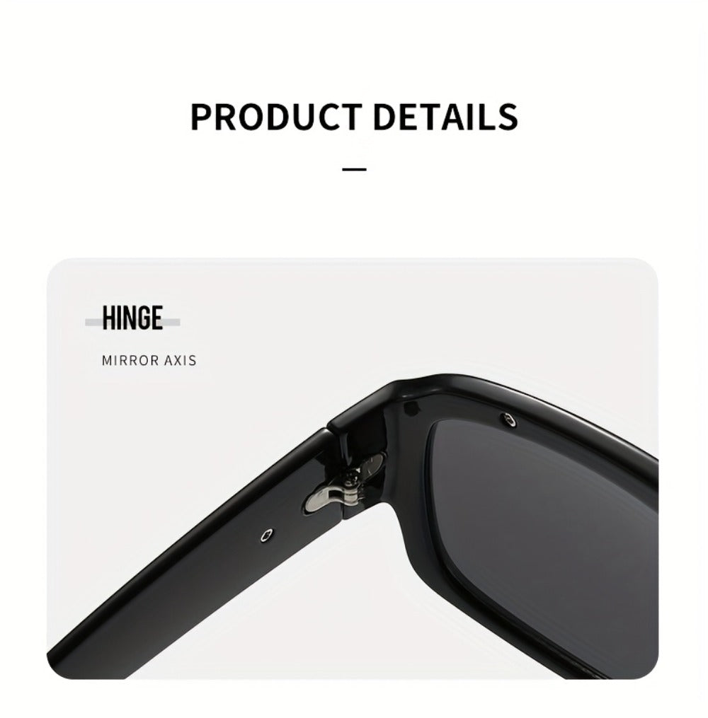Fashion Sunglasses - Oversized Square Glasses Cyberpunk Extra Large 139mm+ Frame with Gold - product detail view 12