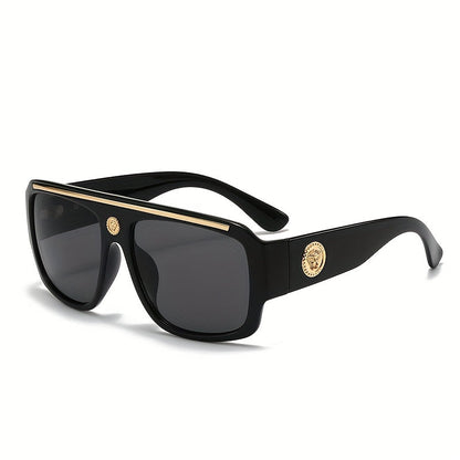 Fashion Sunglasses - Oversized Square Glasses Cyberpunk Extra Large 139mm+ Frame with Gold - product detail view 21