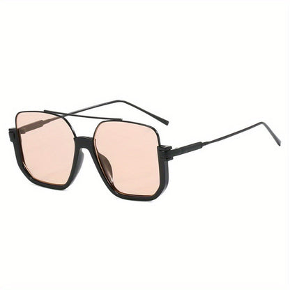 Fashion Sunglasses - Oversized Vintage Double Bridge Metal Frame PC Lens Unisex Shades for - product detail view 3