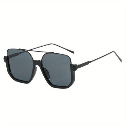Fashion Sunglasses - Oversized Vintage Double Bridge Metal Frame PC Lens Unisex Shades for - product detail view 5