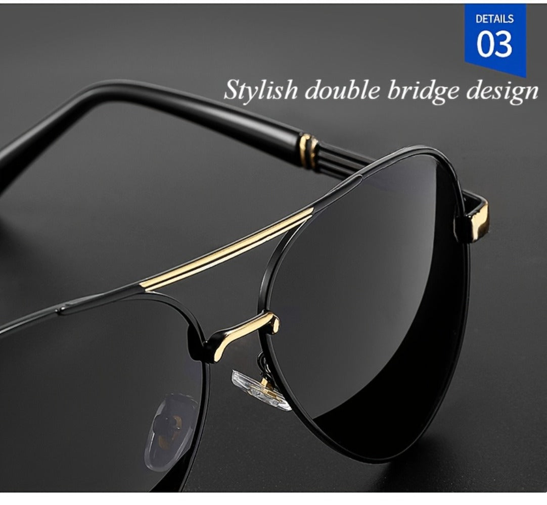 Fashion Sunglasses - Polarized Double Bridge Unisex UV400 Anti-Glare Eyewear for Hiking - product detail view 14