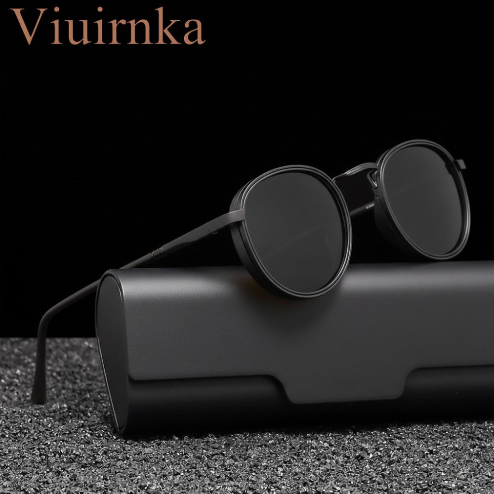 Fashion Sunglasses - Round Metal Polarized Unisex TAC Lens UV Protection, Lightweight Durable - product detail view 19