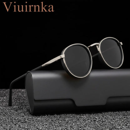 Fashion Sunglasses - Round Metal Polarized Unisex TAC Lens UV Protection, Lightweight Durable - product detail view 21