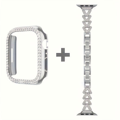 Fashion Watch - Apple Band Double Row Case Set Wheat Ear Alloy Strap with Matching Case - product detail view 9