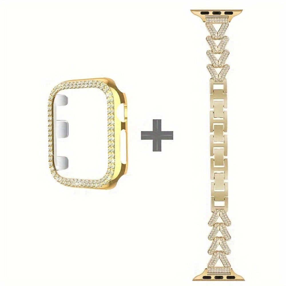Fashion Watch - Apple Band Double Row Case Set Wheat Ear Alloy Strap with Matching Case - product detail view 15
