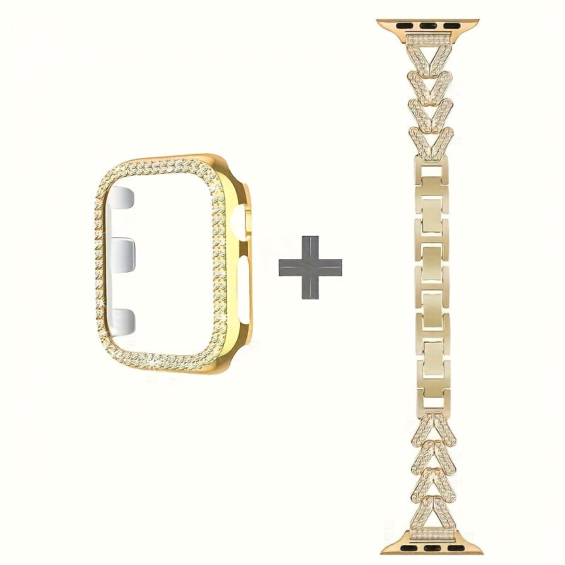 Fashion Watch - Apple Band Double Row Case Set Wheat Ear Alloy Strap with Matching Case - product detail view 20
