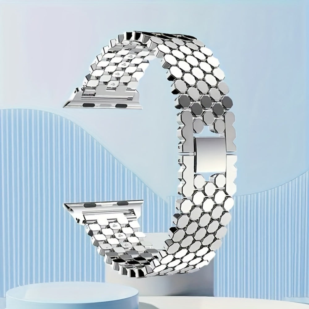 Fashion Watch - Apple Band Stainless Steel with Link Removal Tool Metal Push-Button Clasp - product detail view 5