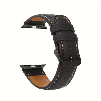 Fashion Watch - Genuine Leather Apple Band Deployant Clasp Replacement Strap for Apple - product detail view 4