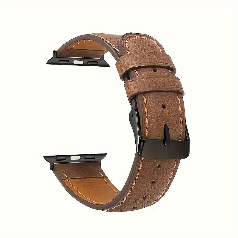 Fashion Watch - Genuine Leather Apple Band Deployant Clasp Replacement Strap for Apple - product detail view 14