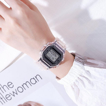 Fashion Watch - LED Digital Transparent Square Case Retro Futuristic Unisex Wristwatch - product detail view 10