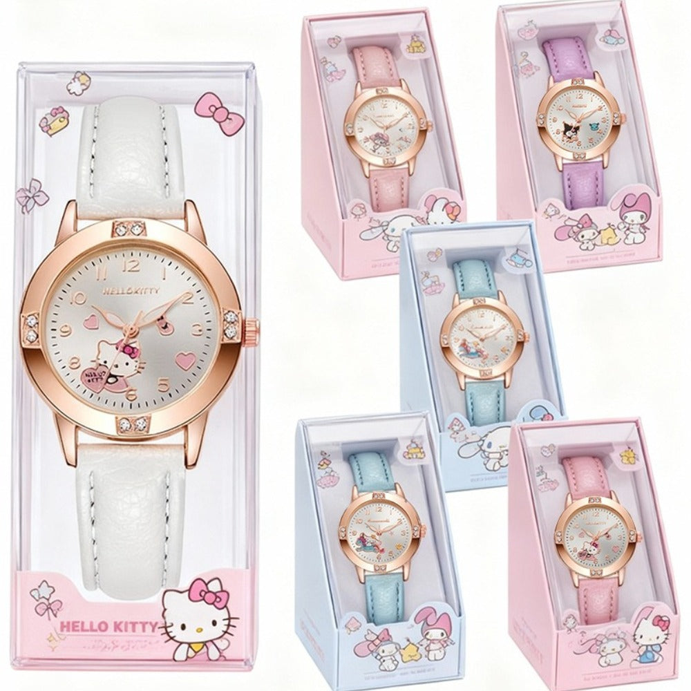Fashion Watch - Sanrio Themed Watches Set of 5 Cartoon Cute Kids Wrist Pack Favor Gift - product detail view 5