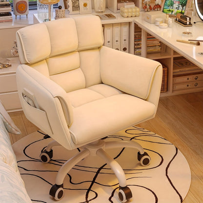 Faux Leather Accent Chair with Adjustable Height for Living Room detail image - detail view 6