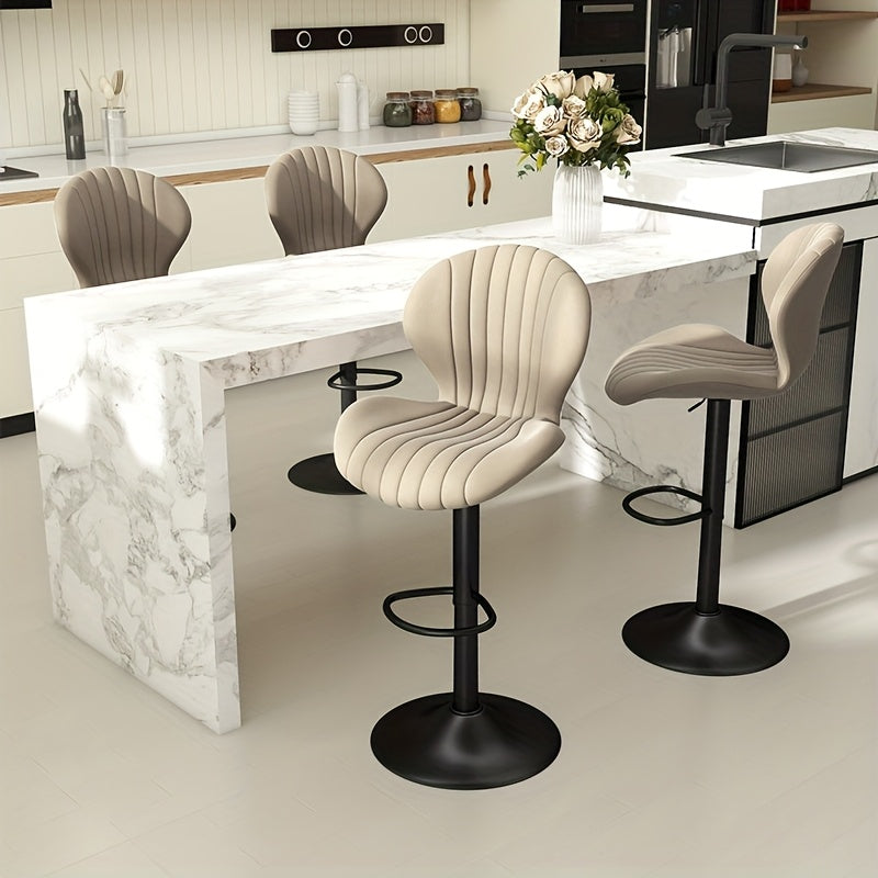 Bar Stool shown in the Beige, Set Of 4pcs option