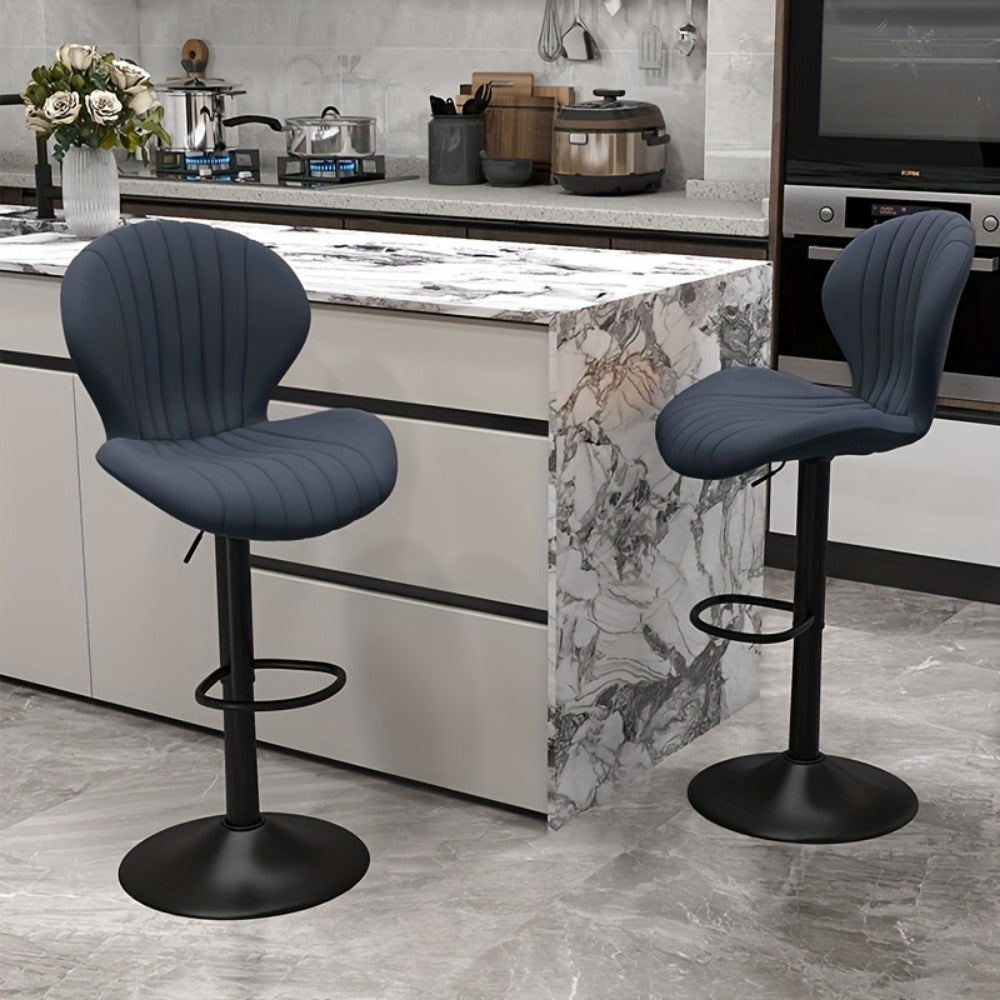 Faux Leather Bar Stool with 360° Swivel for Comfortable Everyday Seating detail image - detail view 20