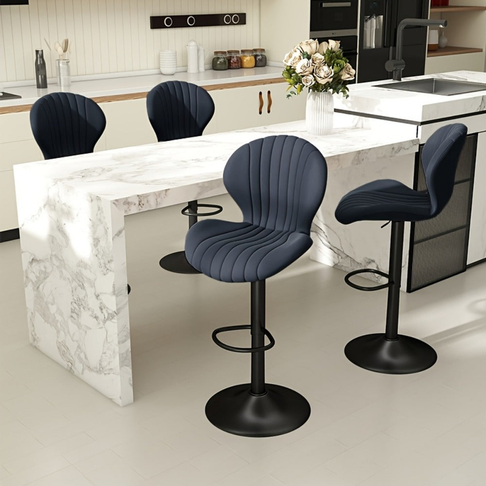 Faux Leather Bar Stool with 360° Swivel for Comfortable Everyday Seating detail image - detail view 21
