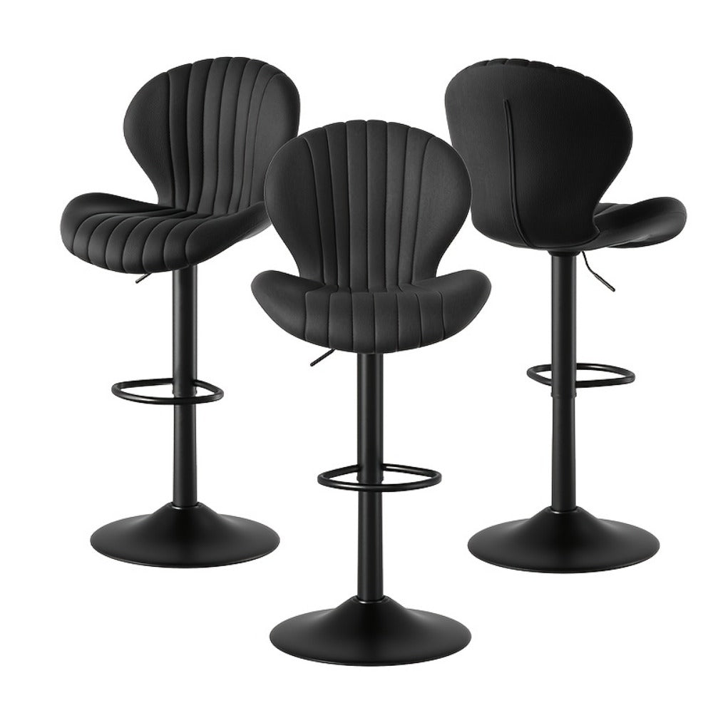 Faux Leather Bar Stool with 360° Swivel for Comfortable Everyday Seating detail image - detail view 26