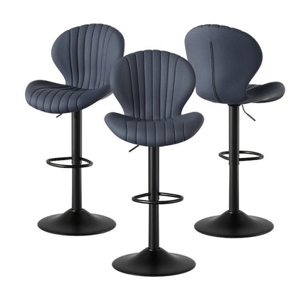 Faux Leather Bar Stool with 360° Swivel for Comfortable Everyday Seating detail image - detail view 28