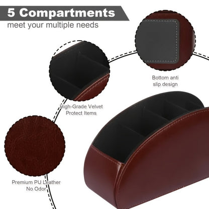 Faux Leather Desktop Organizer with Remote Control and Multiple Color Options detail image - detail view 9