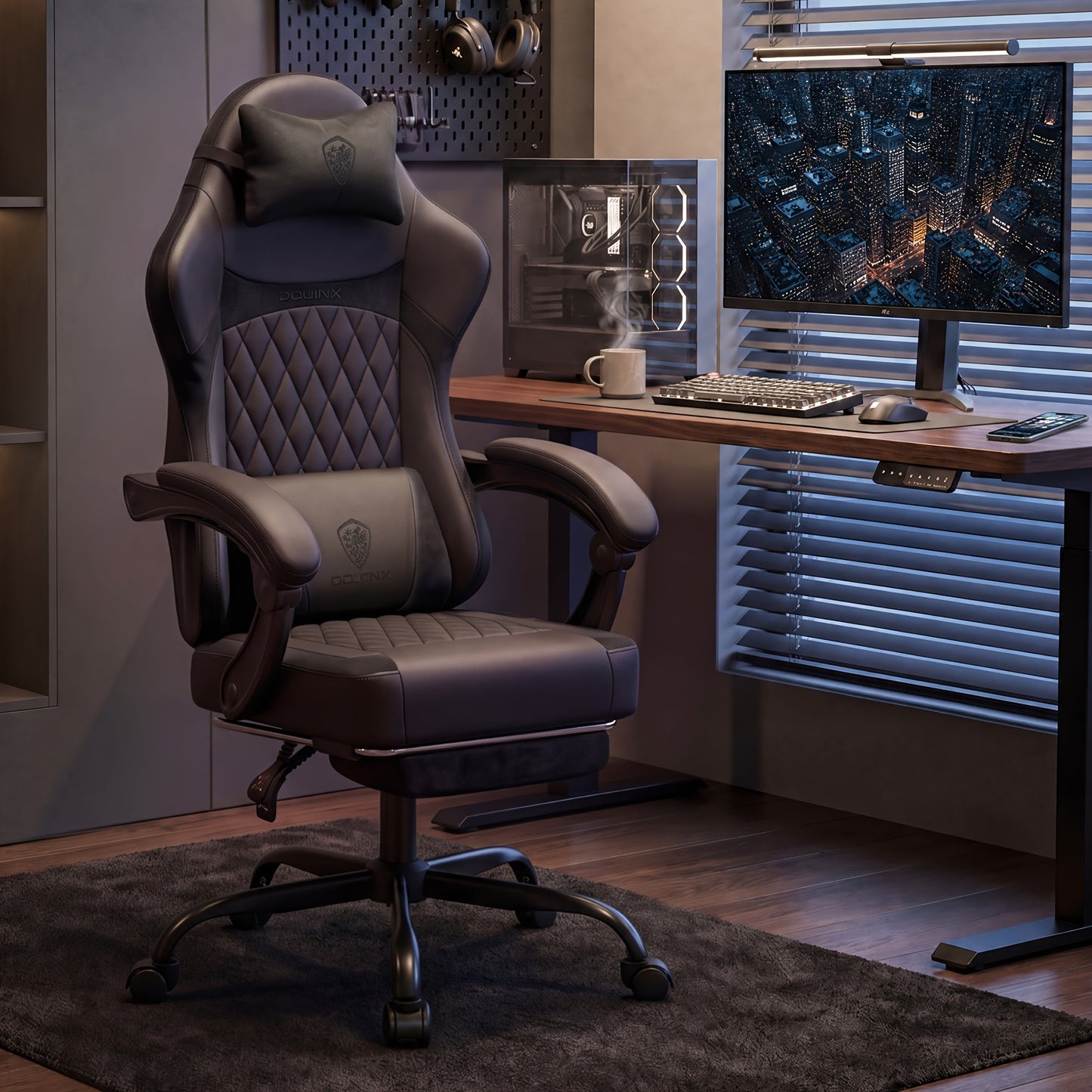 Gaming Chair shown in the Black Upgraded Version option