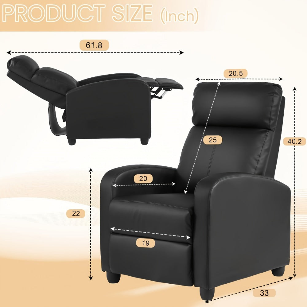 Faux Leather Recliner Chair with Footrest and Fold-Out Lounger detail image - detail view 3