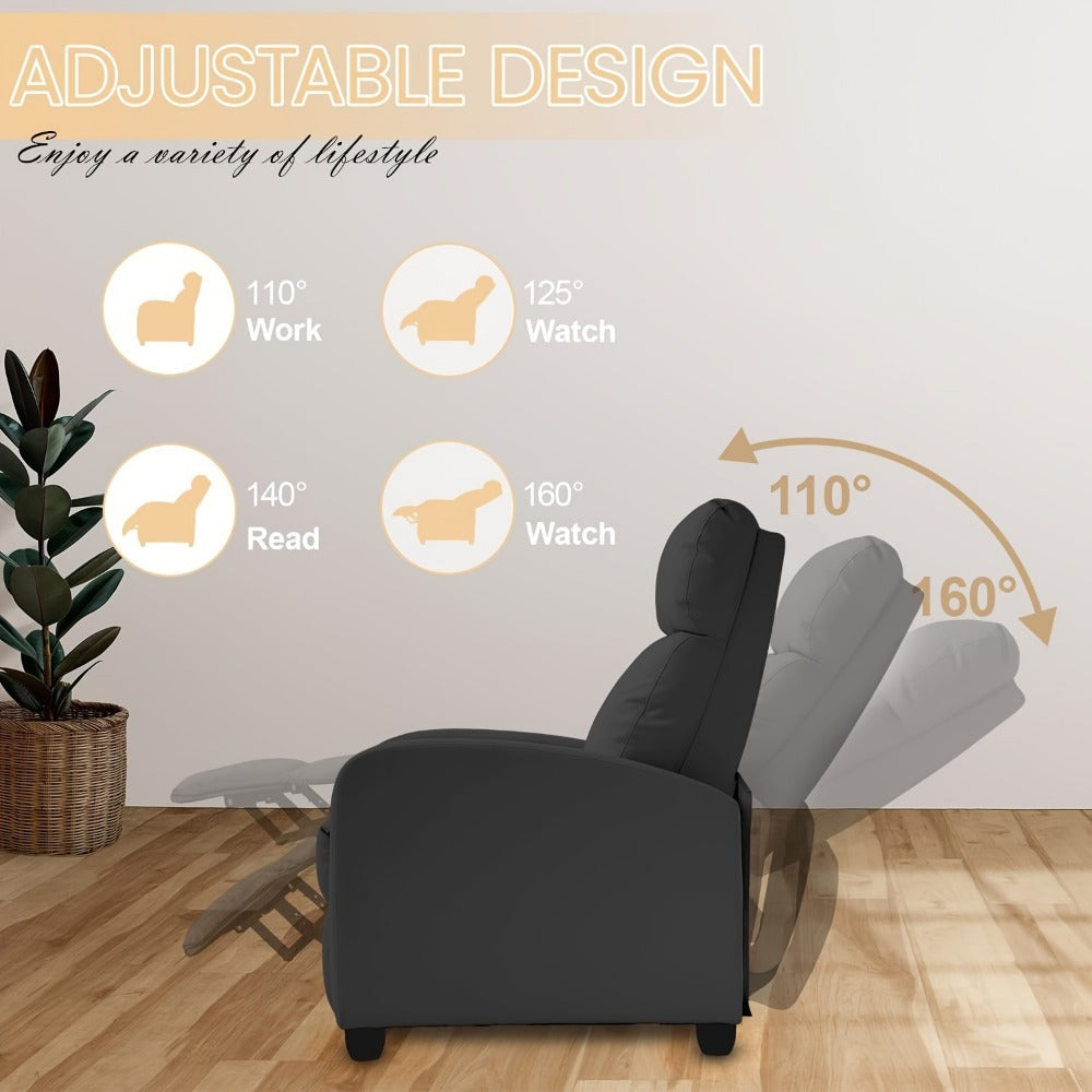Faux Leather Recliner Chair with Footrest and Fold-Out Lounger detail image - detail view 8