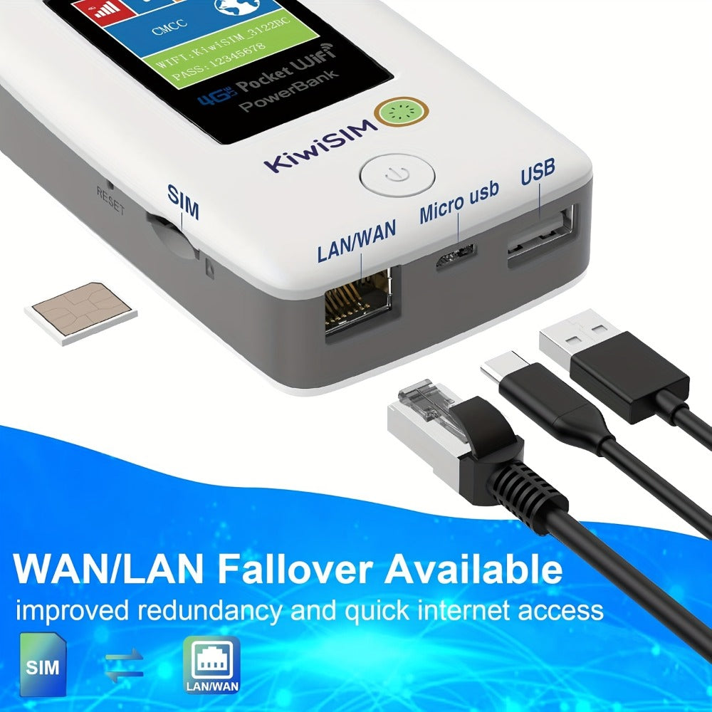 4G LTE Pocket WiFi Hotspot with 5GB Data SIM Card Included, International Travel Router, No Contract